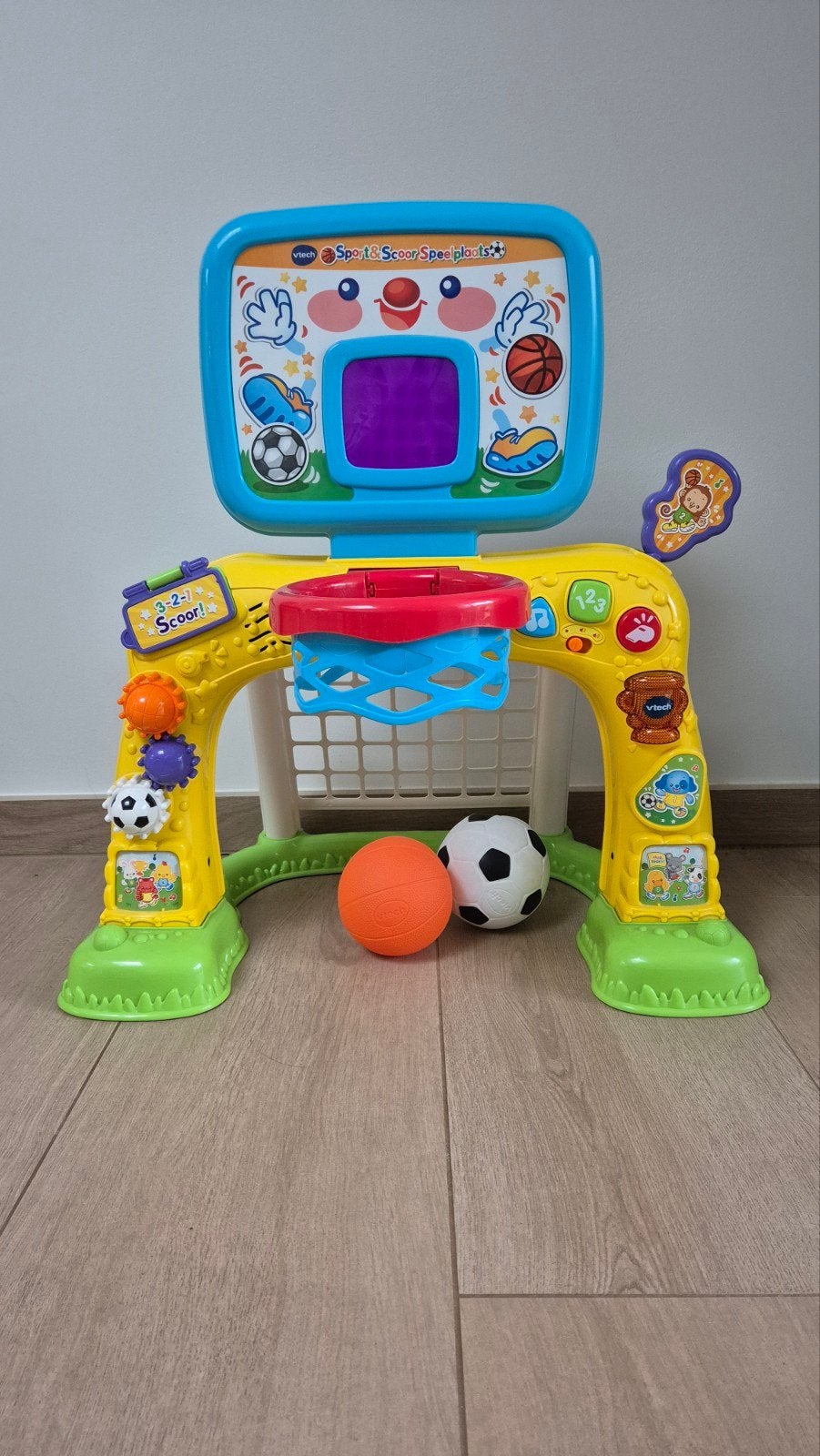 2-in-1 sportplezier voetbal & basketbal, Enlèvement, Comme neuf, 6 mois à 2 ans