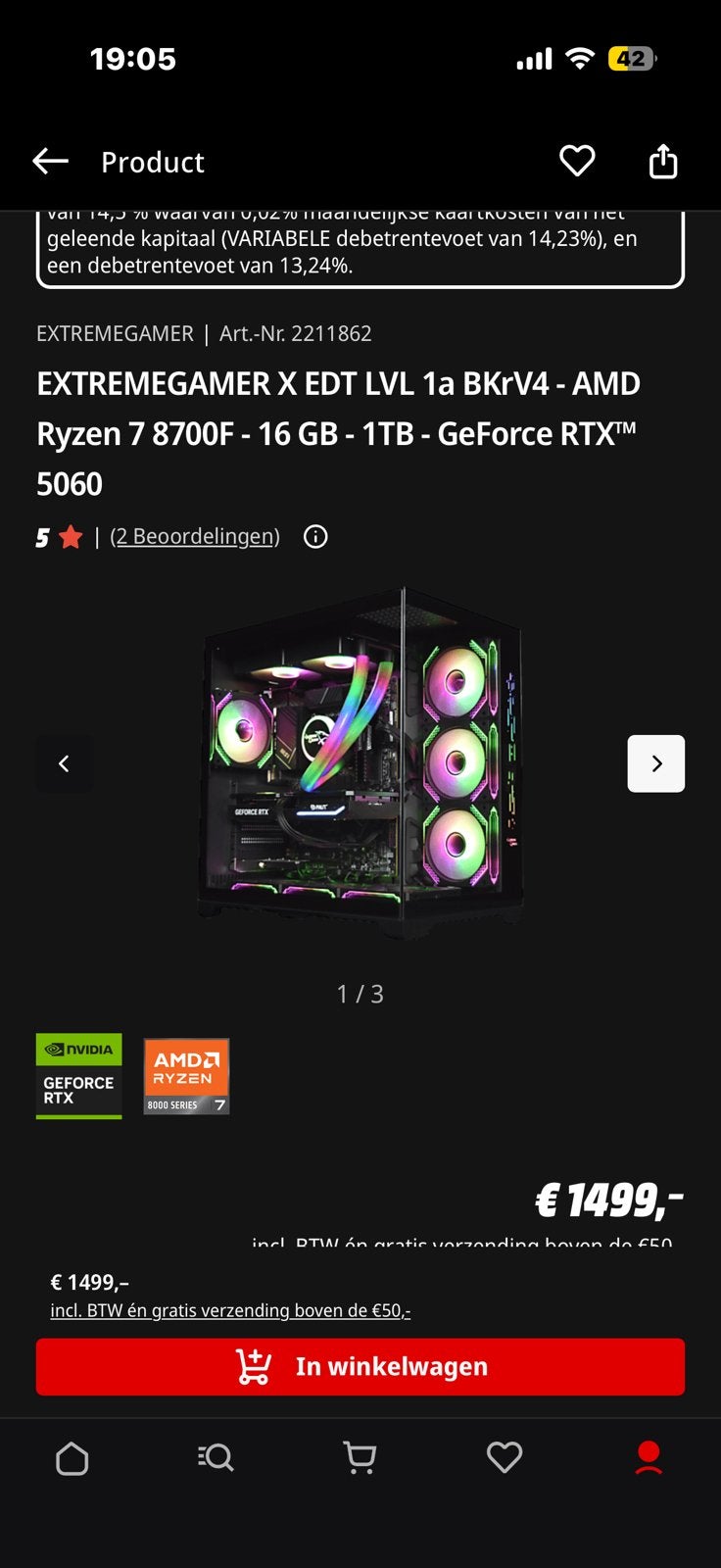 Gaming pc tekoop, Informatique & Logiciels, Cartes vidéo, Enlèvement, Comme neuf