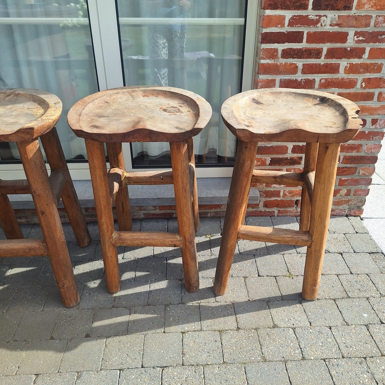 4 houten krukjes, Huis en Inrichting, Krukjes, Ophalen