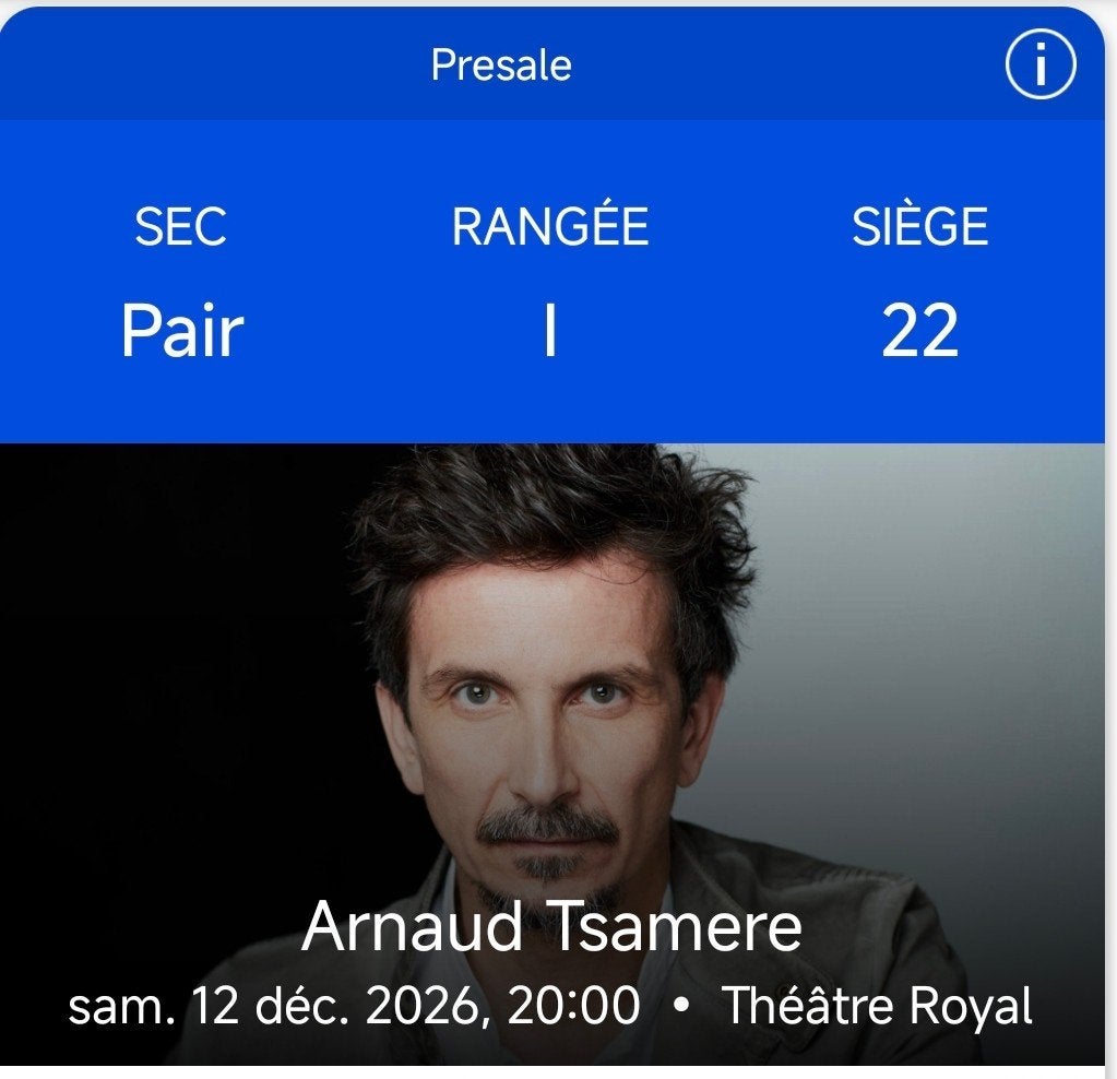 Arnaud Tsamere Mons 2026, Tickets & Billets, Trois personnes ou plus, Décembre