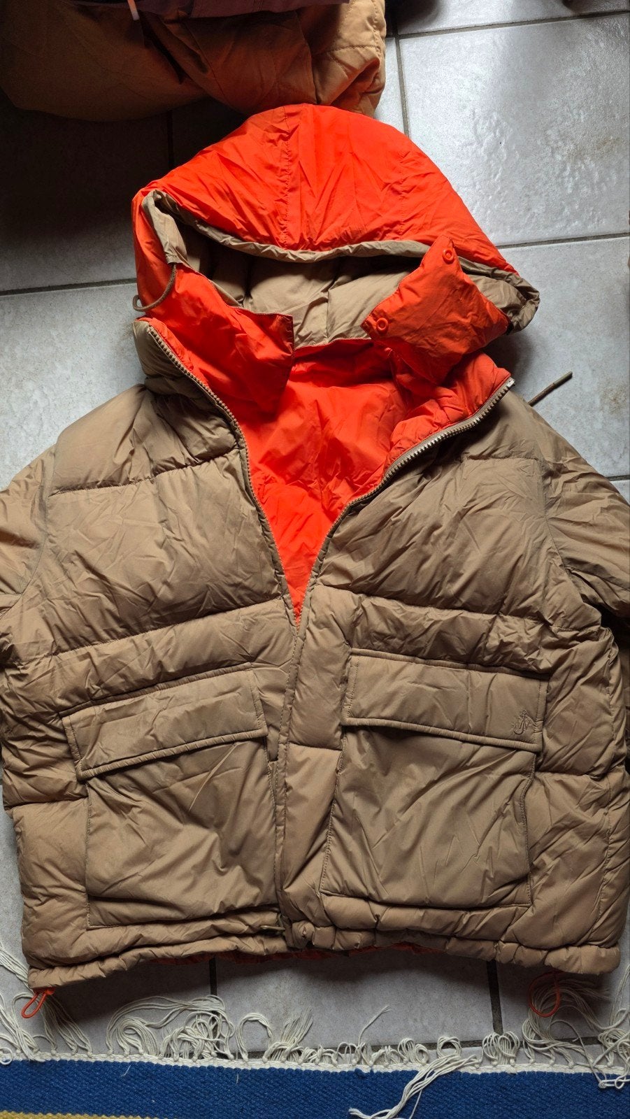 Doudoune reversible beige et orange taille M Uniqlo, Enlèvement ou Envoi