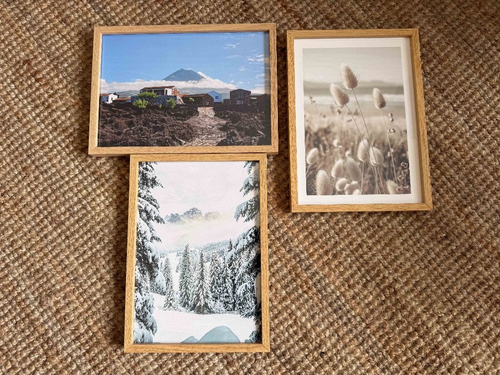 3 eiken houten fotolijsten, TV, Hi-fi & Vidéo, Enlèvement ou Envoi, Comme neuf, Cadre photo standard, Bois