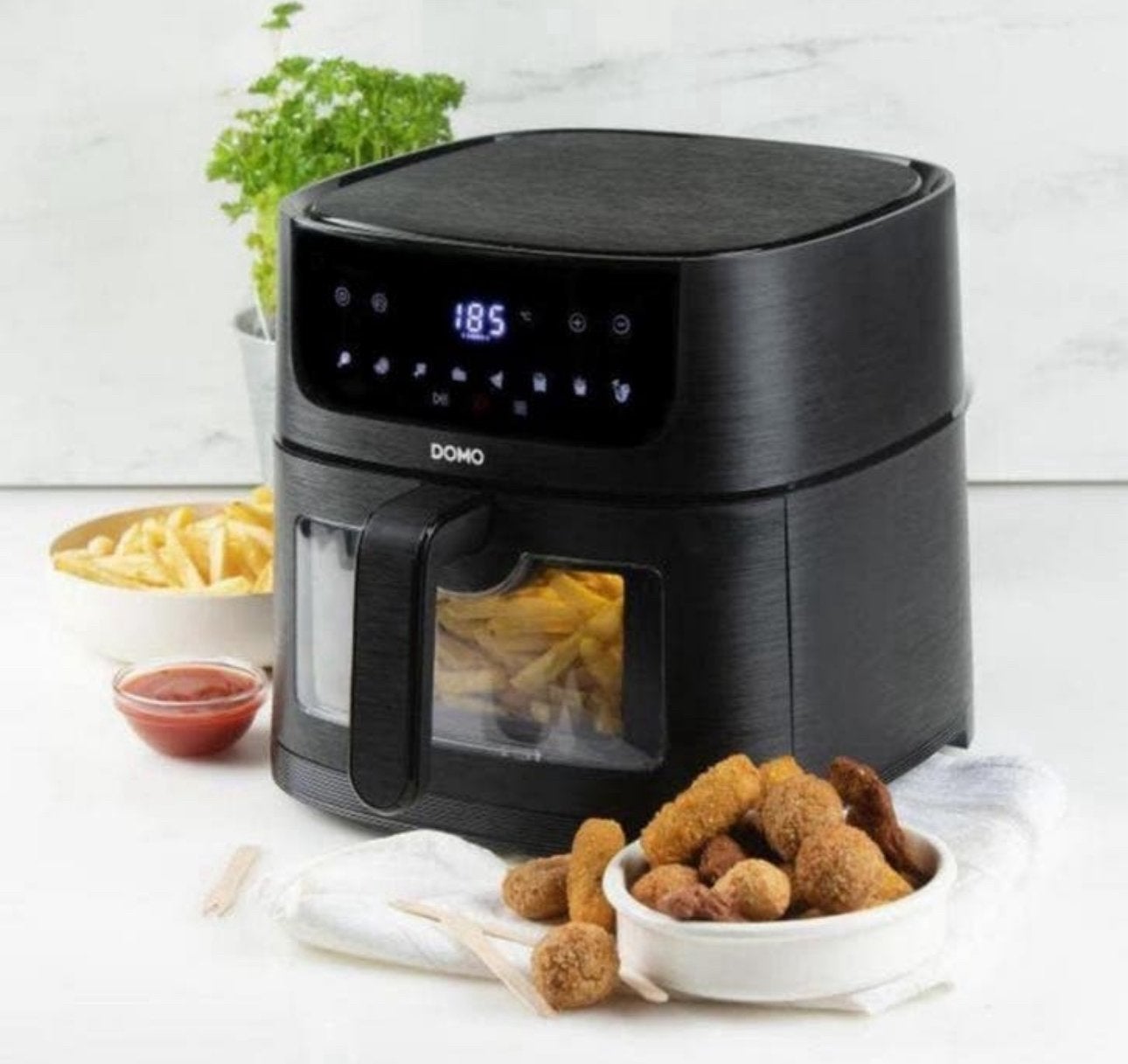 Airfryer DOMO avec fenêtre de visualisation – 6 L – 1500 W, Elektronische apparatuur, Ophalen, Zo goed als nieuw, Airfryer