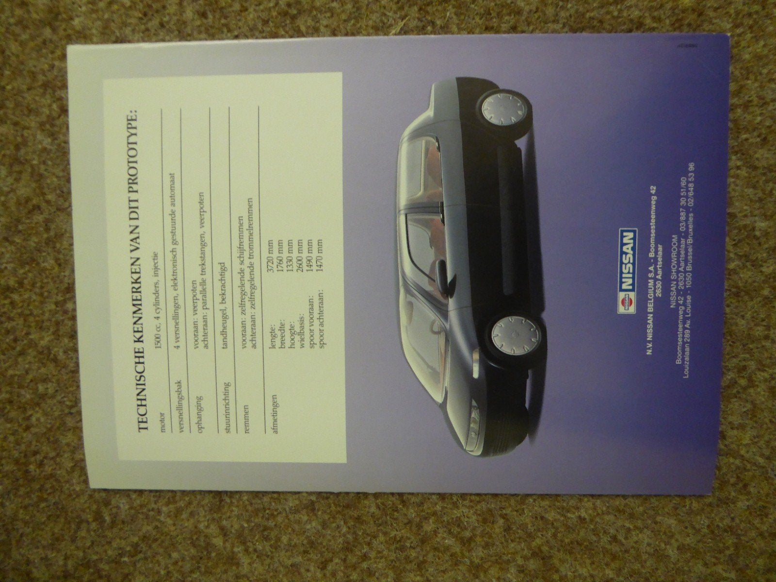 Zeldzame brochure Nissan Boga prototype, Boeken, Auto's | Boeken, Ophalen, Nissan
