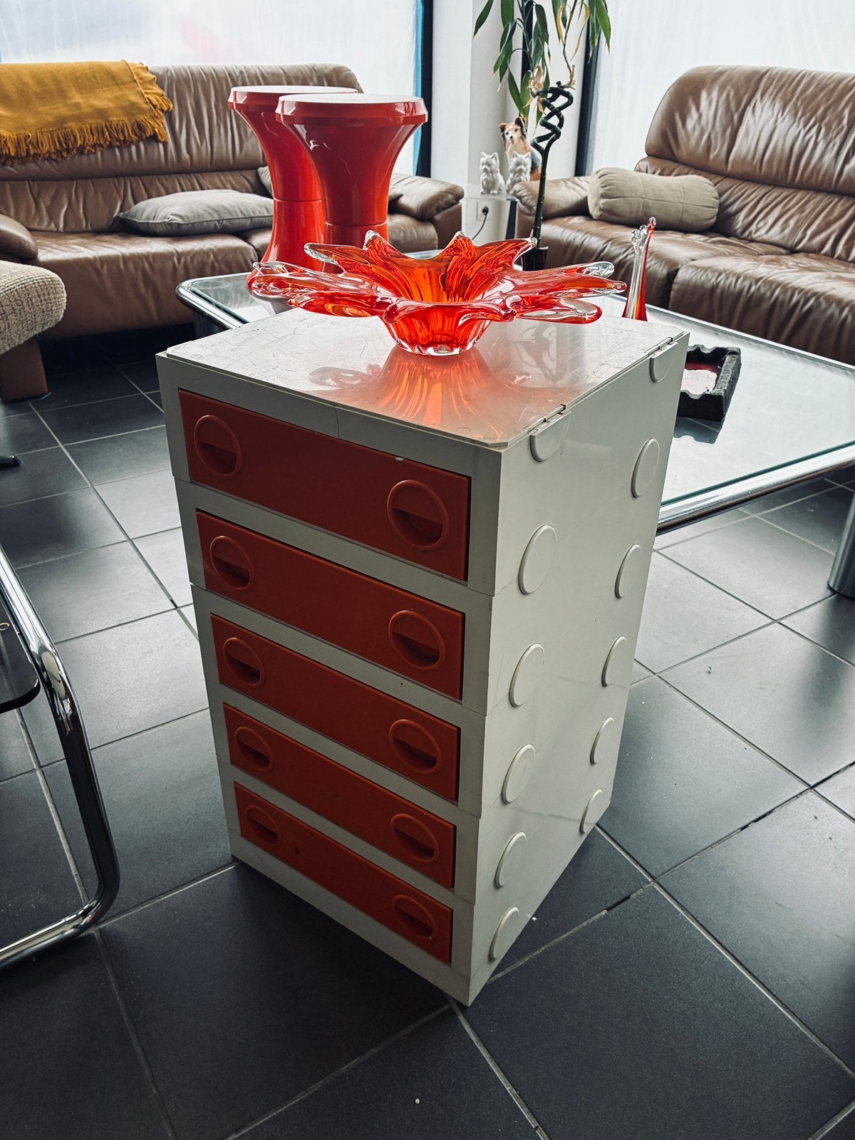 Retro vintage ladekast plastic, Huis en Inrichting, Ophalen, Gebruikt, Retro vintage