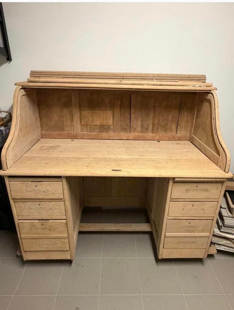 Houten bureau, Huis en Inrichting, Bureaus, Ophalen, Met lades, Gebruikt, 150 cm
