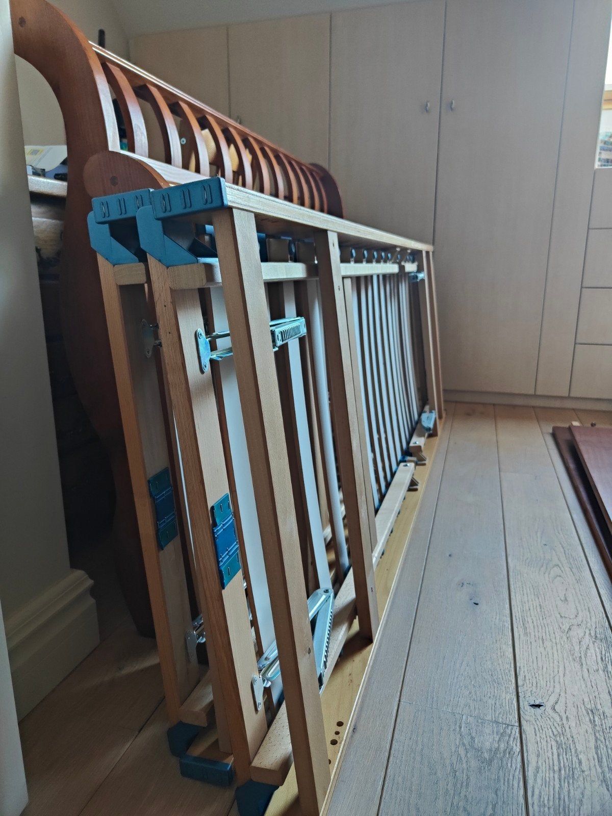 Compleet bed 1m40 met verstelbare lattenbodem, Huis en Inrichting, Slaapkamer | Bedden, Ophalen, Bruin, 140 cm, Twijfelaar