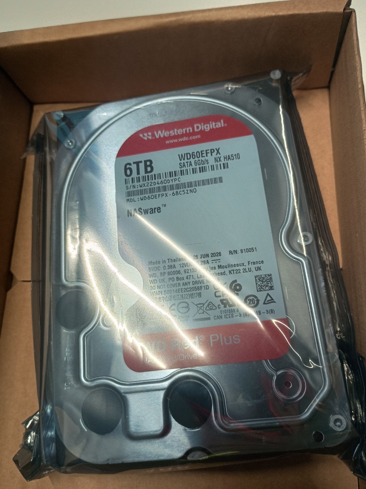 Hardeschijf WD red plus 6TB wd60efpx, Informatique & Logiciels, Disques durs, Enlèvement ou Envoi, Neuf