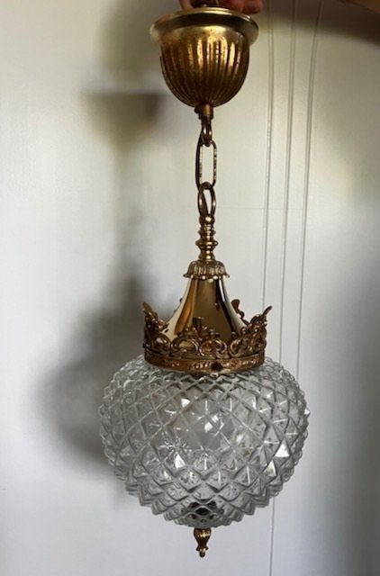 2 retro ananas hanglampen, Ophalen, Gebruikt, Art deco, E27 (groot)