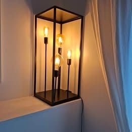 Lampe à poser - style industriel, Maison & Meubles, Enlèvement, Utilisé, Métal, Dimmable