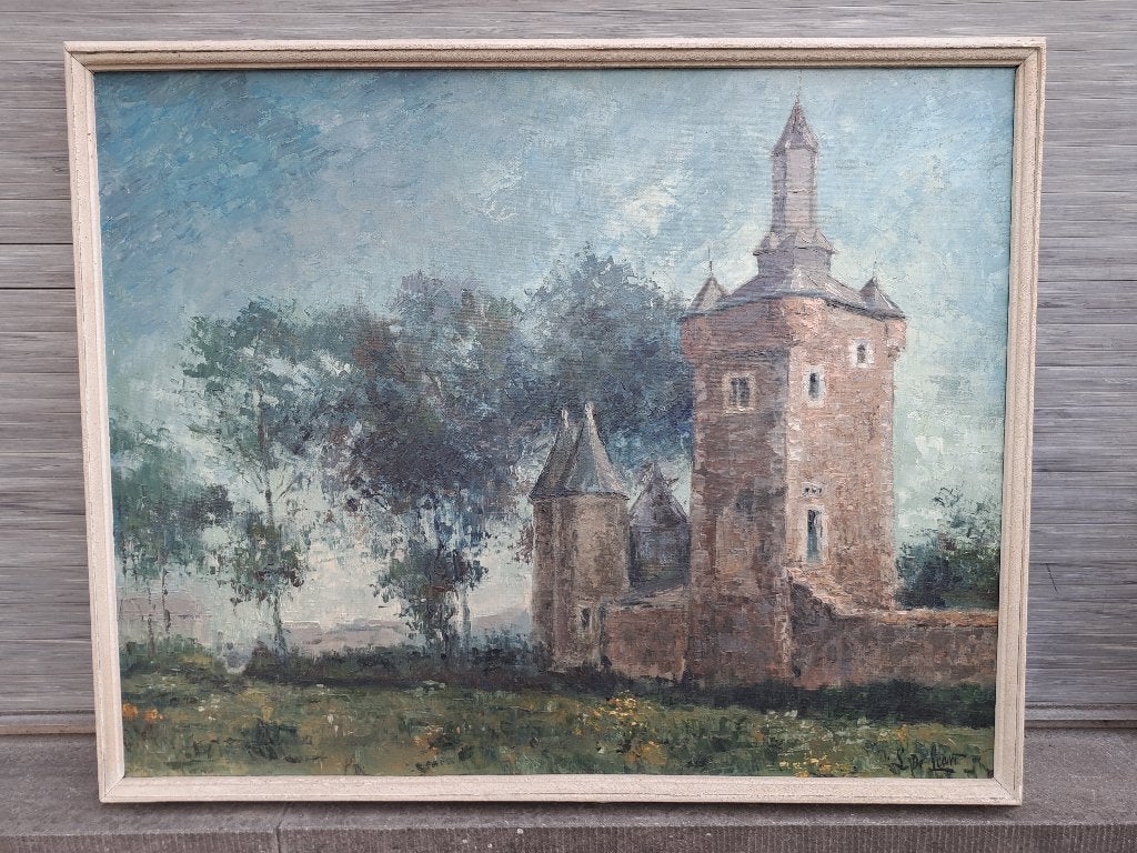 huile sur toile signe leopold de leeuw, Antiquités & Art, Enlèvement, Toile