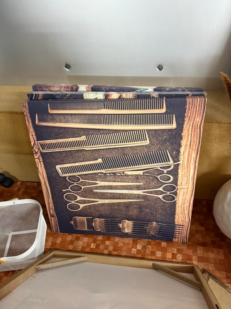 Lot de 4 tableaux barber ou coiffeur, Muziek en Instrumenten, Orgels, Ophalen, Zo goed als nieuw