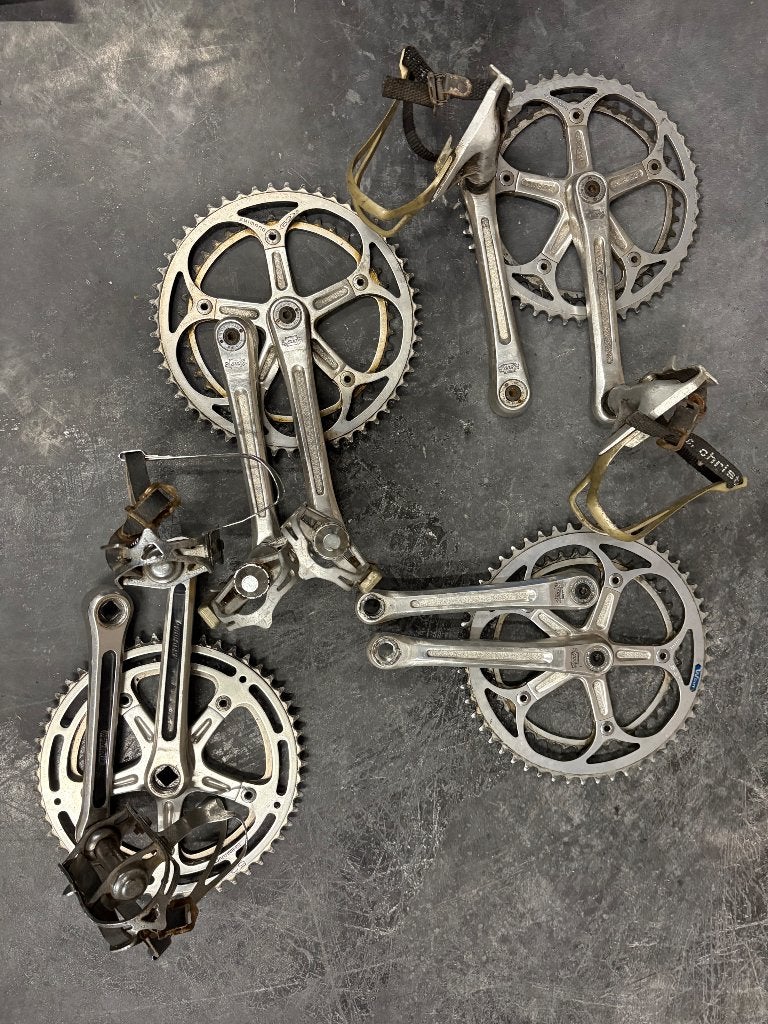 4 retro Shimano crankstellen, Fietsen en Brommers, Ophalen of Verzenden, Gebruikt, Shimano