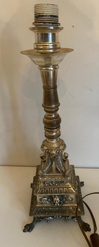 Antieke grote lamp in Louis XVI-stijl in verzilverd brons., Antiek en Kunst, Ophalen