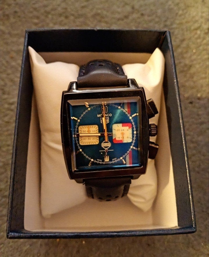 Tag Heuer Monaco Gulf Chronograaf, Staal, Polshorloge, Overige materialen, Nieuw