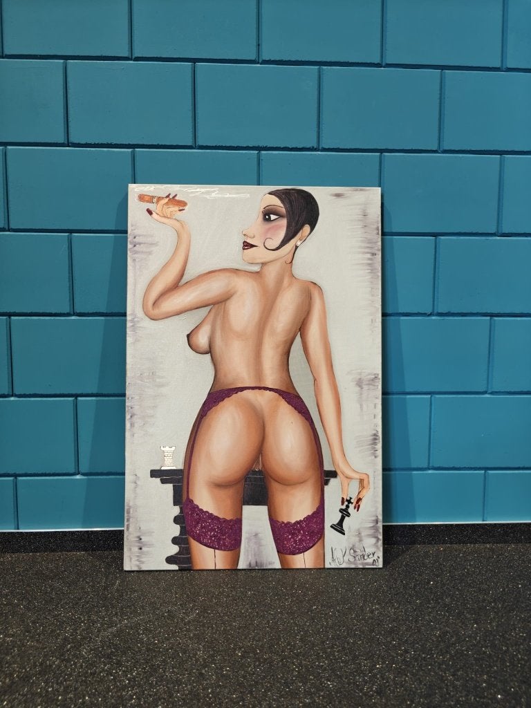 Gesigneerd schilderij Alex Sander – 2009 (Lady Purple), Antiek en Kunst, Kunst | Schilderijen | Modern, Ophalen, Gelimiteerde oplage