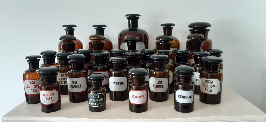 APOTHEKERS POTTEN JAAR 1920 - 1930, Antiek en Kunst, Ophalen