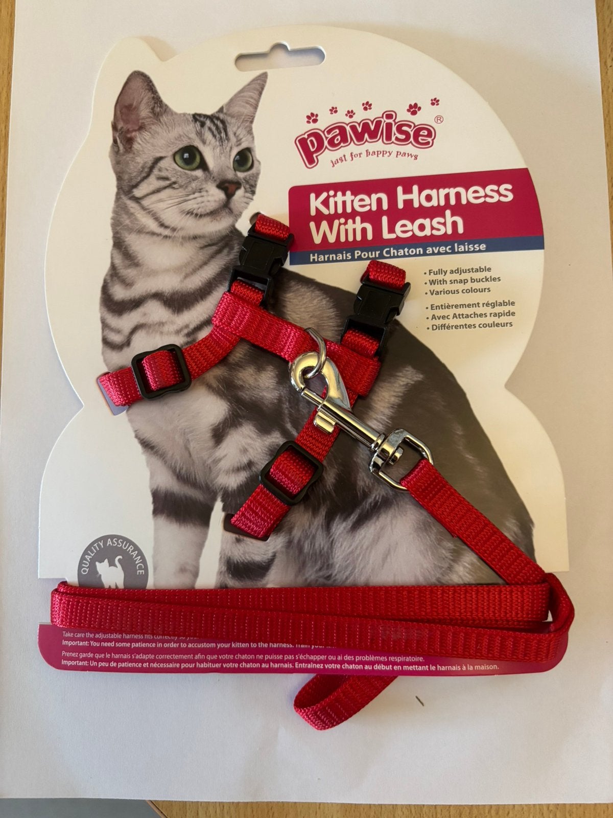 Kitten harnas in kleur rood, Dieren en Toebehoren, Ophalen of Verzenden, Nieuw