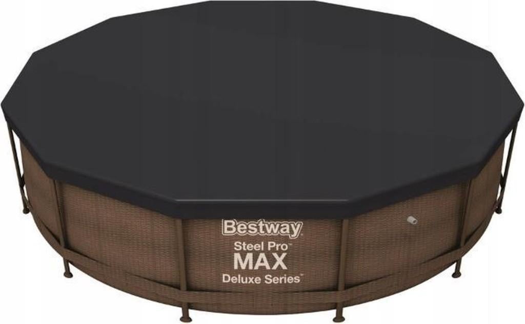 Bestway zwembad rond - 366x100 cm - Rattan look, Tuin en Terras, Zwembaden, Zo goed als nieuw, Opzetzwembad, 80 tot 120 cm, 200 tot 400 cm