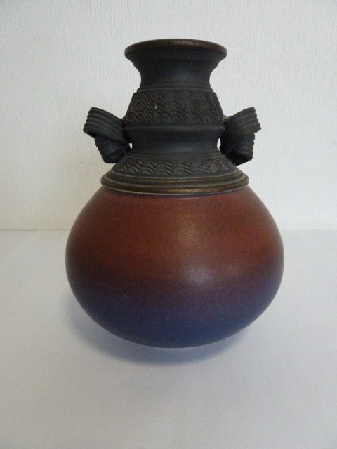 Keramiek vaas (Japans?-Chinees?) 22cm , is getekend!, Antiek en Kunst, Ophalen of Verzenden