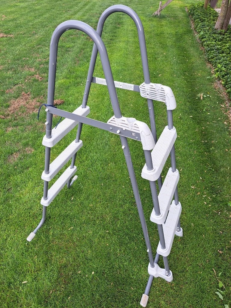zwembad trapje ladder en zeil, Ophalen, Gebruikt, Zwembadpomp