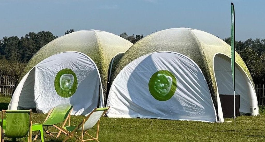2 Opblaasbare tenten 4x4m (Pneumatische tenten), Ophalen, Gebruikt, Tot en met 6