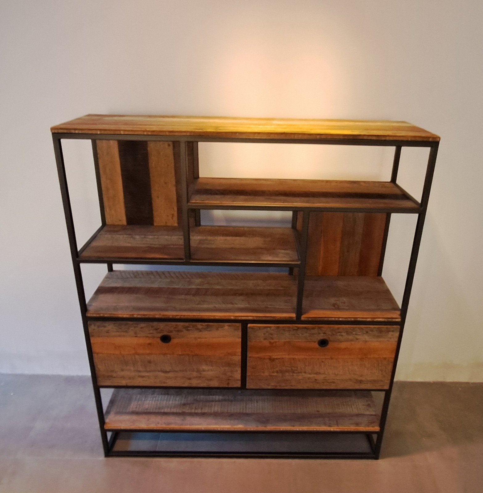 Bibliothèque industrielle bois & métal – Teak & Deco, Maison & Meubles, 25 à 50 cm, Moins de 150 cm, Autres essences de bois, Comme neuf