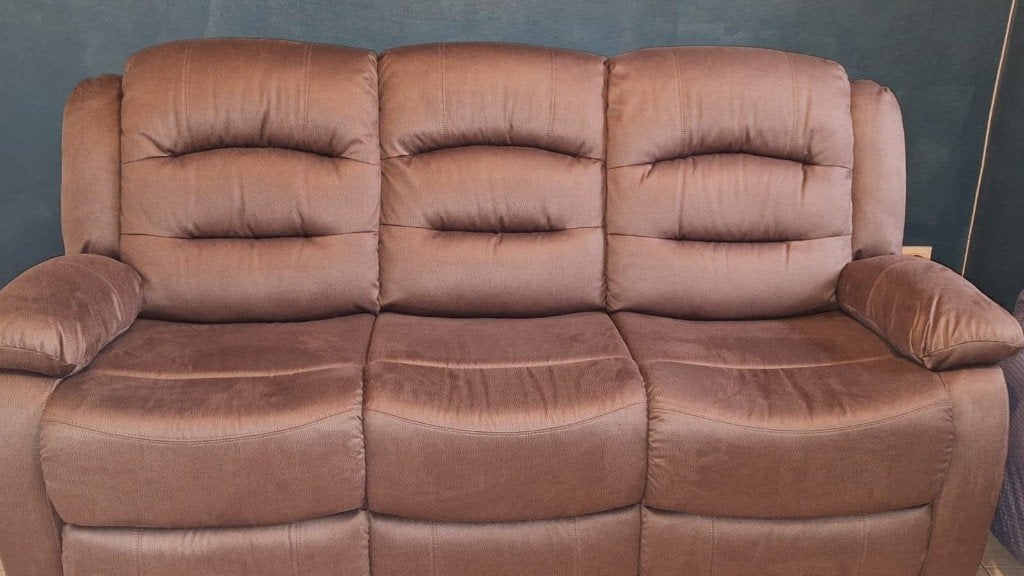 canapé 3 places neuf en nubuck 2 relax dossiers démontables, Maison & Meubles, Canapés | Salons, Moderne en nubuck, Enlèvement