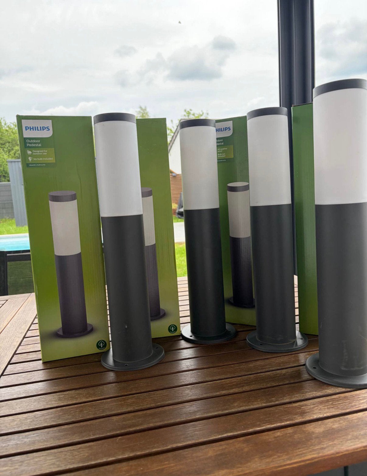 Pack 4 lampes / bornes extérieures Philips, Jardin & Terrasse, Enlèvement ou Envoi