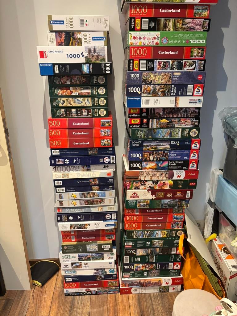 Puzzel collectie 120+ - verkocht in bulk of per stuk, Hobby en Vrije tijd, Ophalen of Verzenden, 500 t/m 1500 stukjes, Zo goed als nieuw