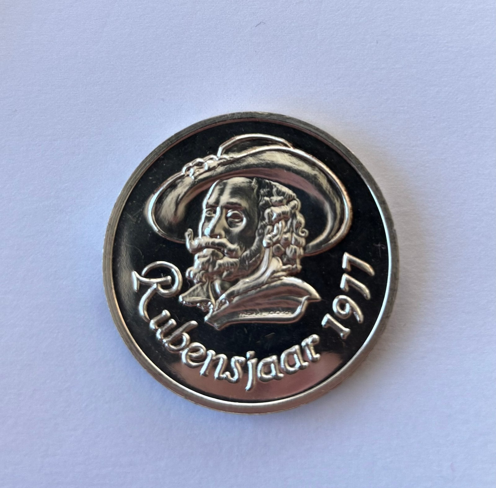 Zilveren medaille 400 jaar Rubens 1977, Ophalen of Verzenden, België, Losse munt, Zilver