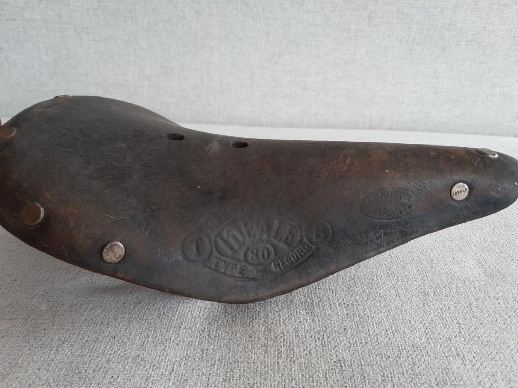 Vintage Ideale 80 Type Record leren zadel racefiets - Bruin, Ophalen of Verzenden, Gebruikt, Zadel, Ideale