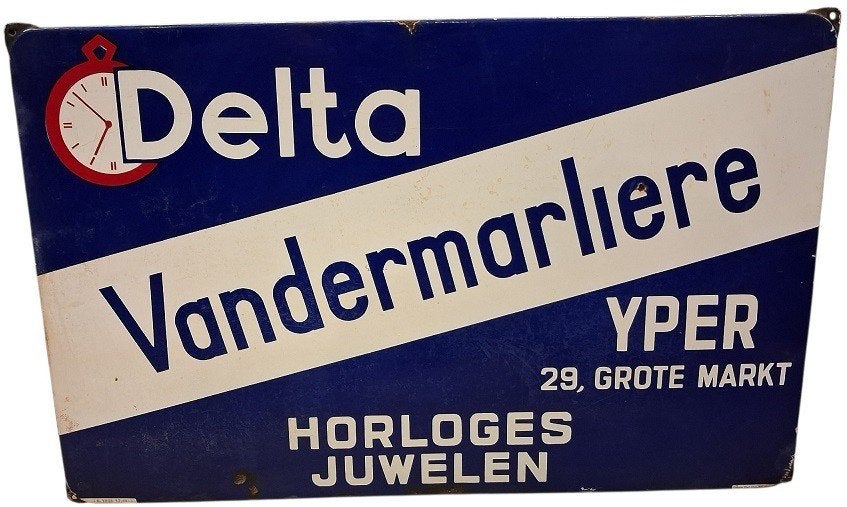 Émail Delta Vandermarliere 1952, Panneau publicitaire, B, B, Enlèvement