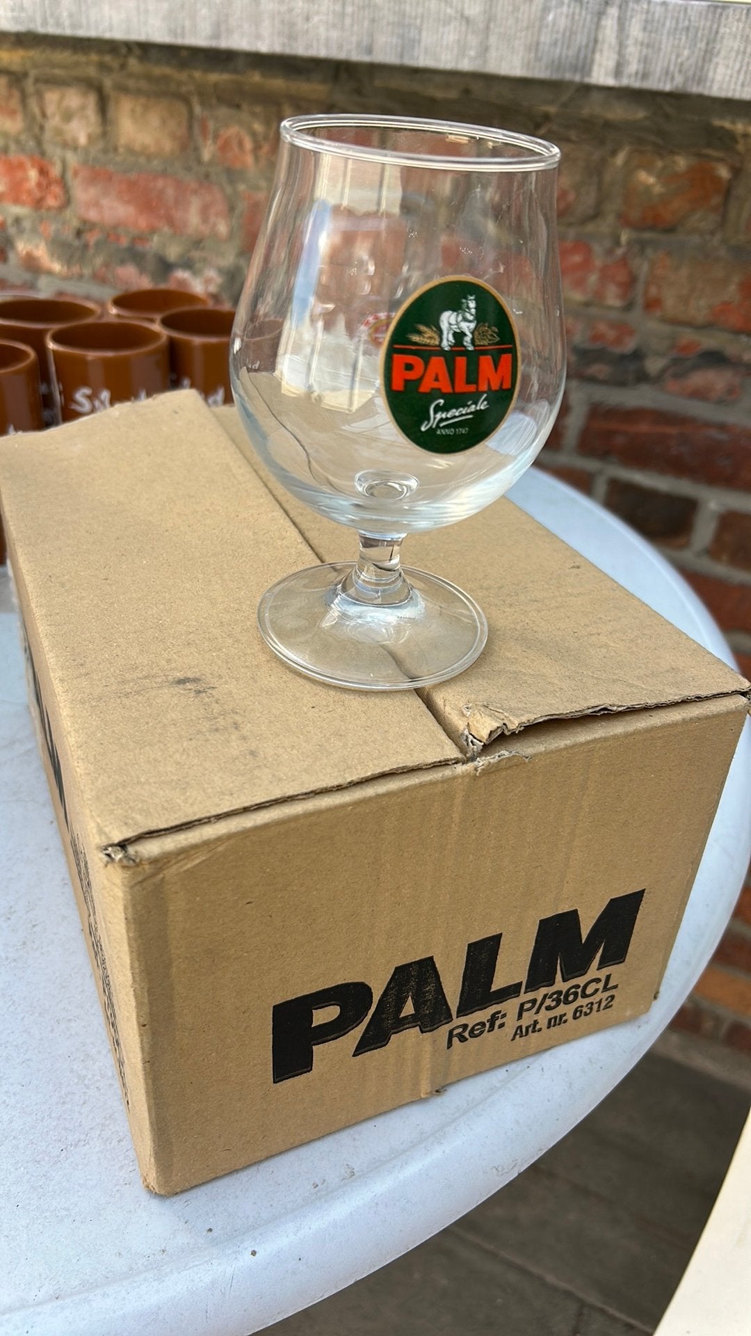 6 vieux verres Palm, Enlèvement, Neuf, Verre ou Verres, Palm