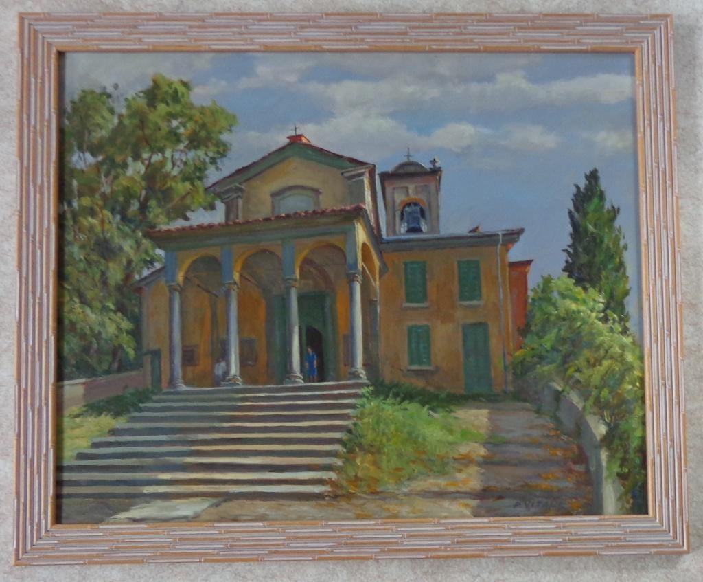 P. VITALI / ITALIAANSE VILLA / OLIEVERF / 69x83cm / KADER, Ophalen