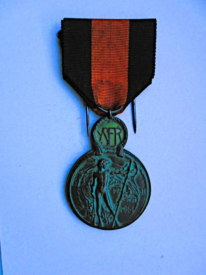 Belgique - Médaille de l'Yser, 1914-1918, bronze, Envoi, Bronze