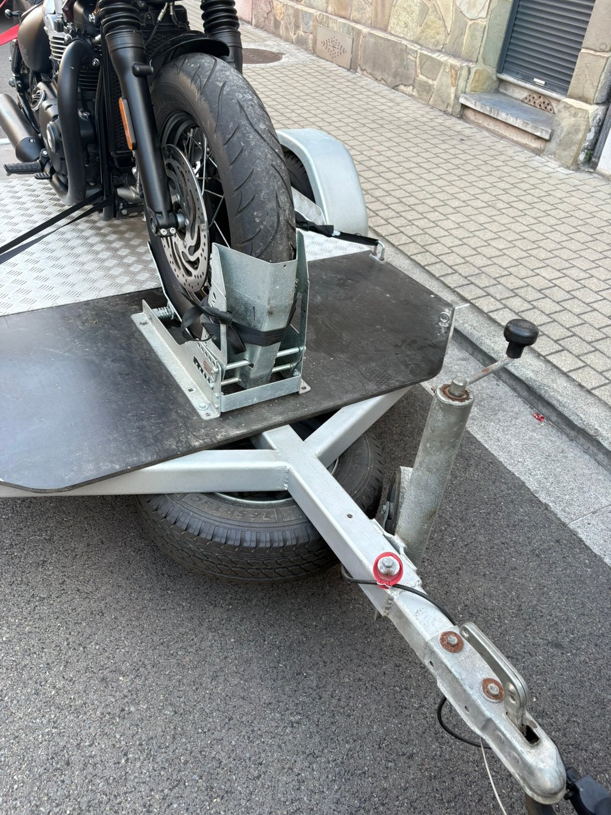 Remorque moto basse avec bloc roue, Enlèvement, Comme neuf