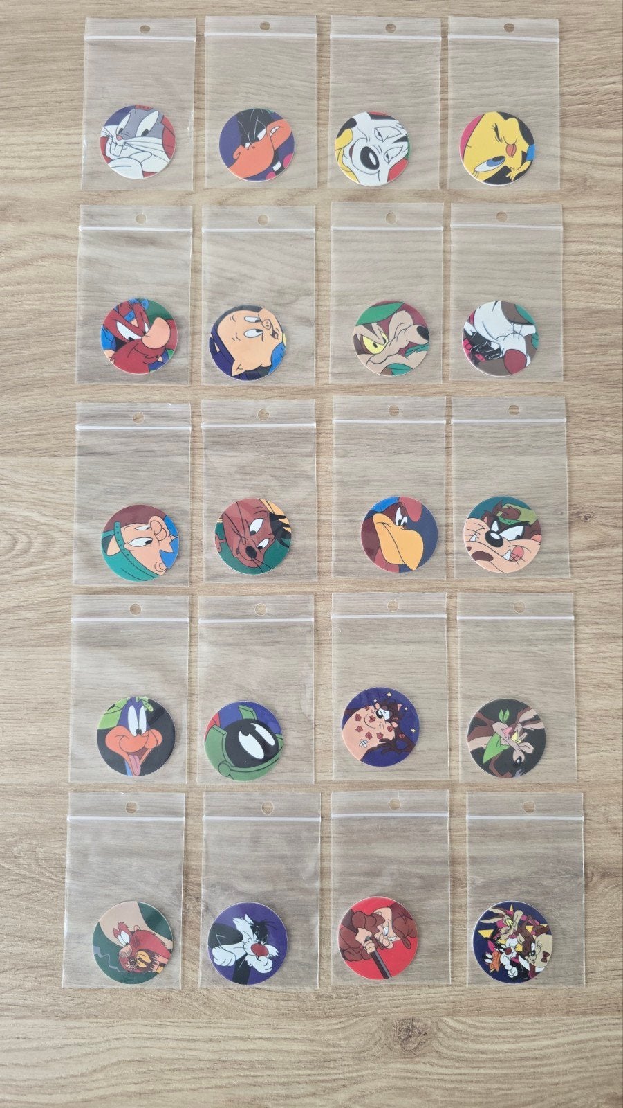 Complete set 20 Belgische Mega Flippo's 76-95 Looney Tunes, Enlèvement ou Envoi, Looney Tunes, Collection