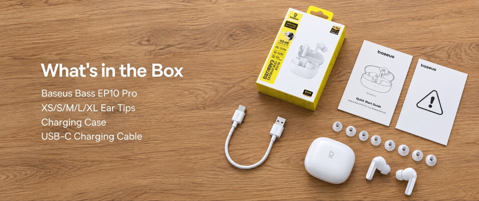 Baseus Bass EP10 Pro Wireless Bluetooth Earbuds – ANC, White, In gehoorgang (in-ear), Overige merken, Bluetooth, Nieuw