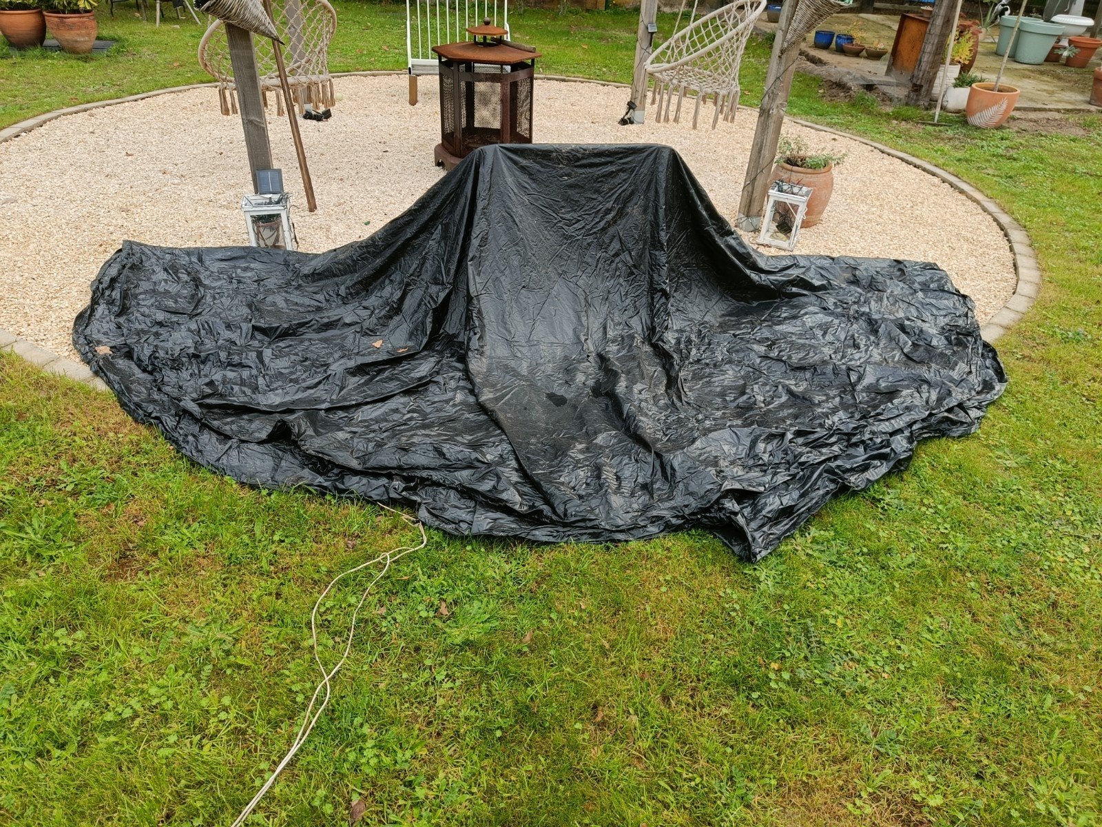 Zwembad afdekhoes zwart 457 cm, Tuin en Terras, Ophalen, Zo goed als nieuw, Afdekzeil