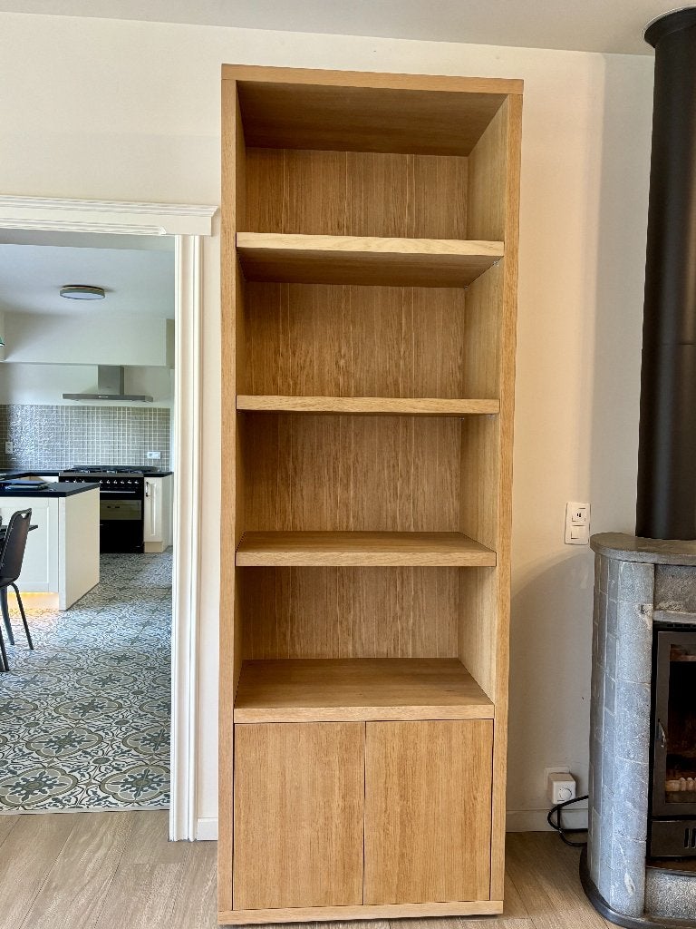 boekenkast, Maison & Meubles, Armoires | Bibliothèques, Utilisé, 50 à 100 cm, 200 cm ou plus, 25 à 50 cm, Avec porte(s), Avec tablette(s)
