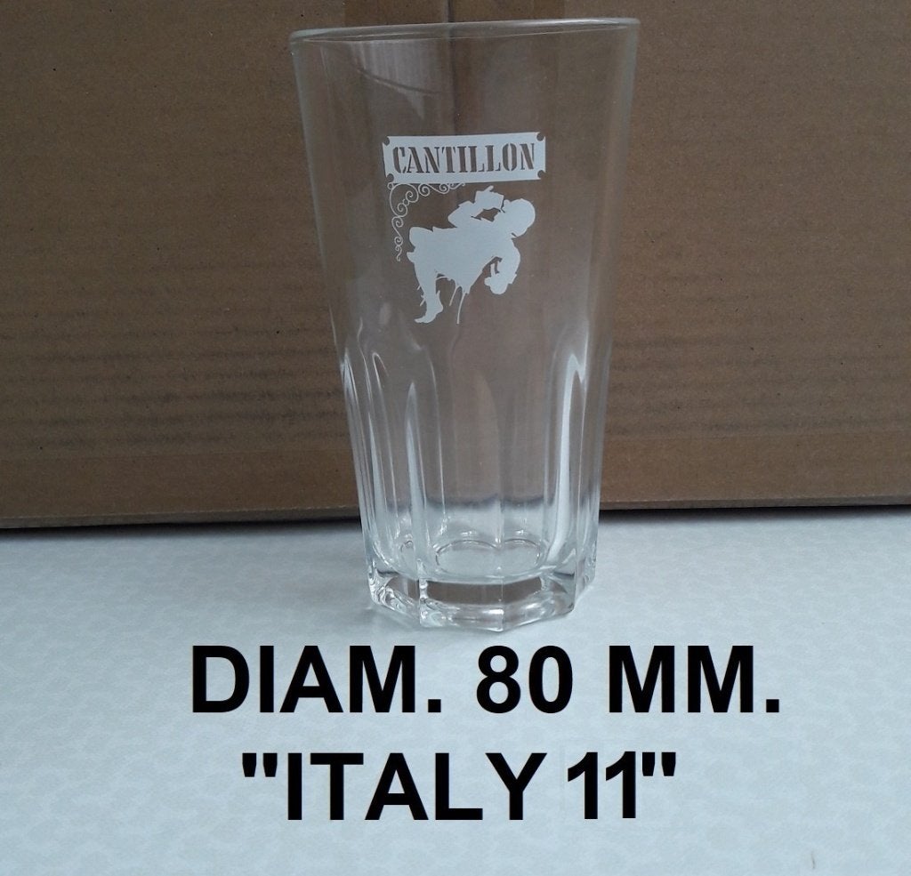 verre à bière Cantillon modèle 7 - étroit - ITALY + N" 11, Enlèvement ou Envoi, Comme neuf, Verre ou Verres, Autres marques