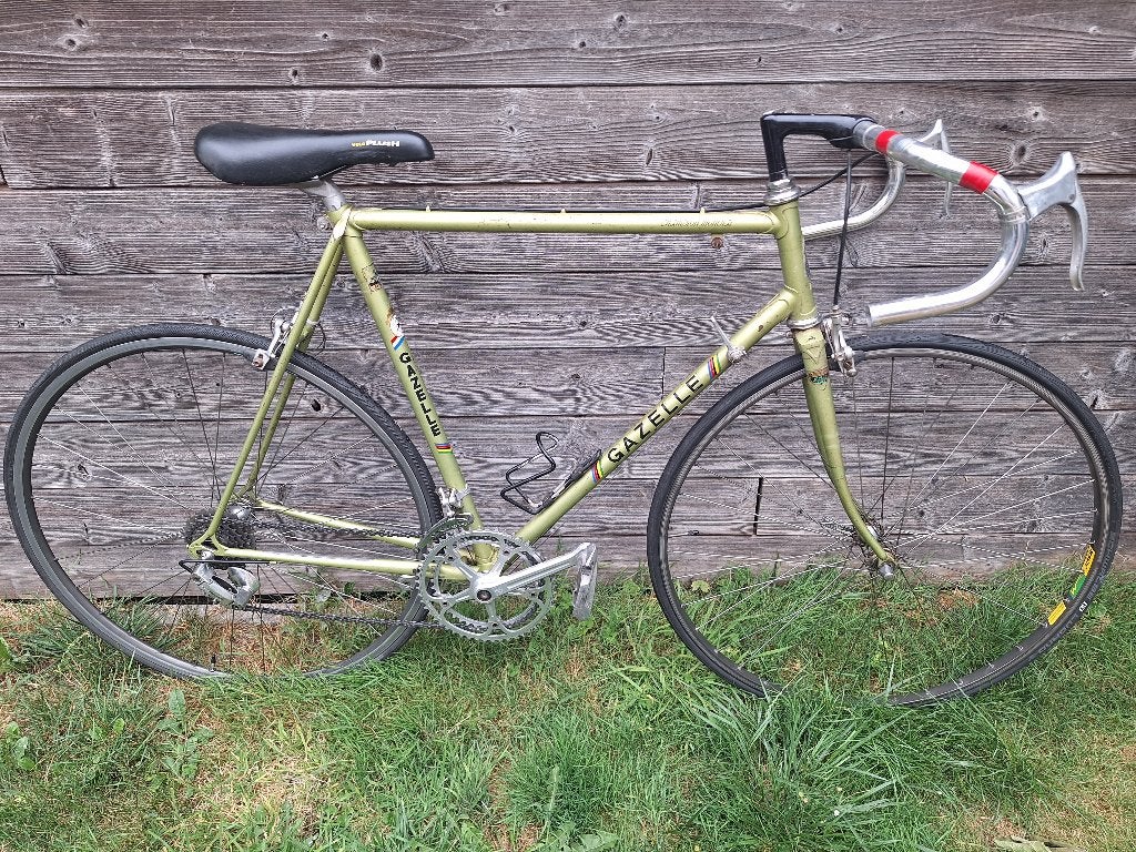 Retro racefiets Gazelle champion mondial, Fietsen en Brommers, Fietsen | Racefietsen, Ophalen, Gebruikt, Staal, 57 tot 61 cm