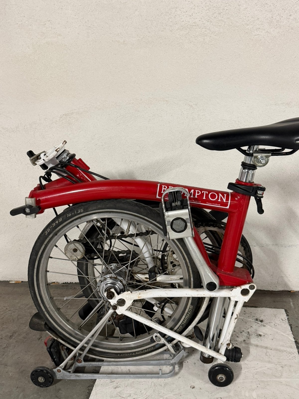 Brompton m3R rouge porte bagages 3 vitesses porte bagages, Enlèvement, Utilisé