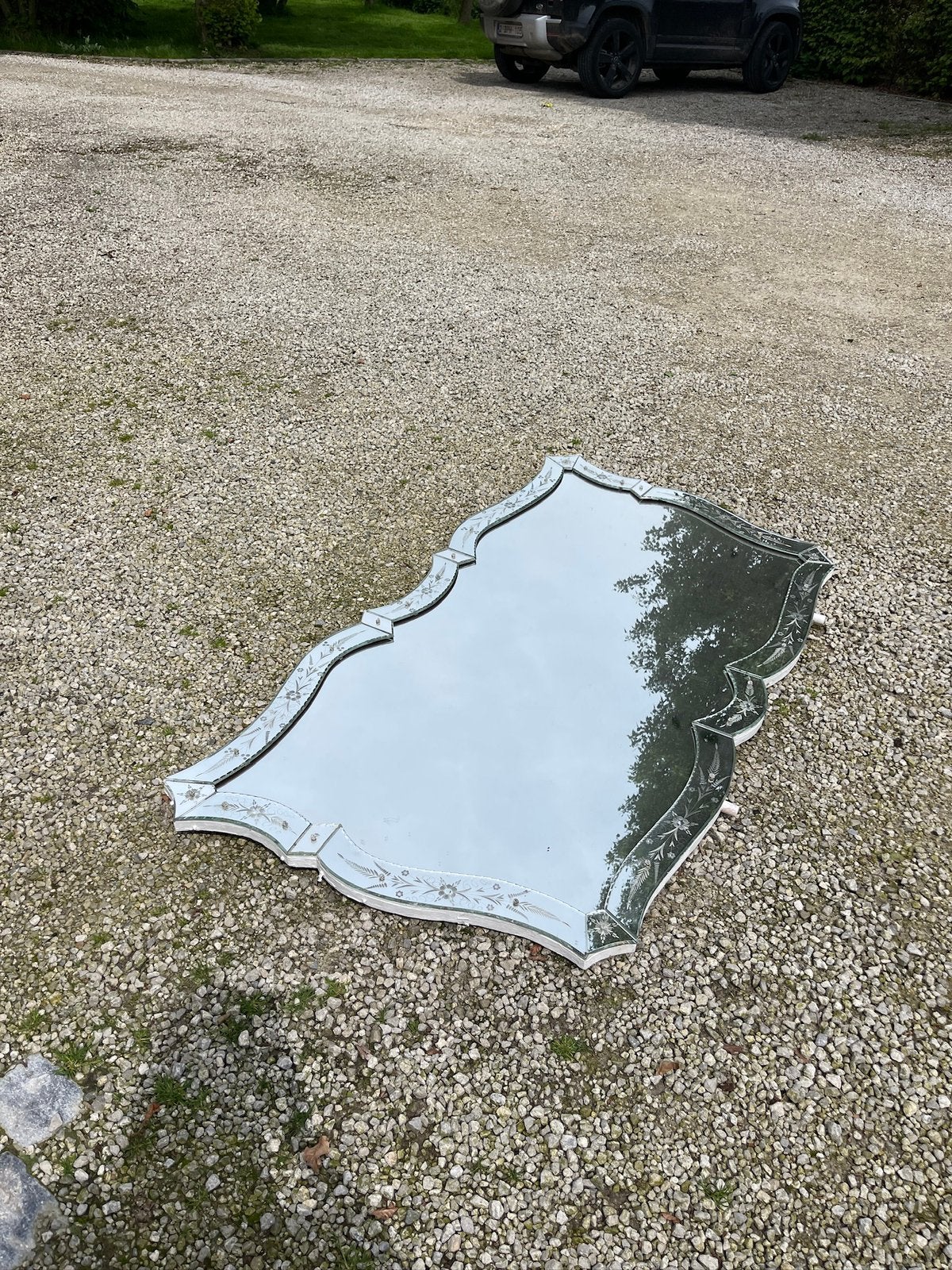 Zeer grote horizontale facet spiegel, Antiek en Kunst, Antiek | Spiegels, Ophalen