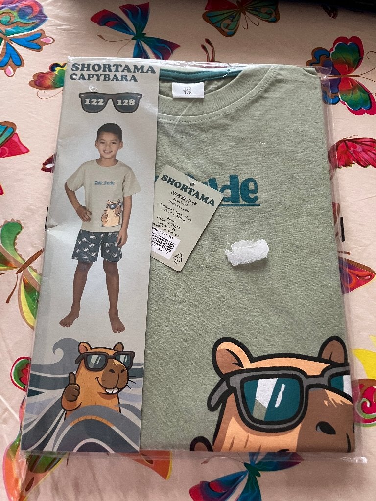 Nieuwe shortama Capybara - Maat 122 / 128, Ophalen of Verzenden, Nieuw, Jongen, Nacht- of Onderkleding