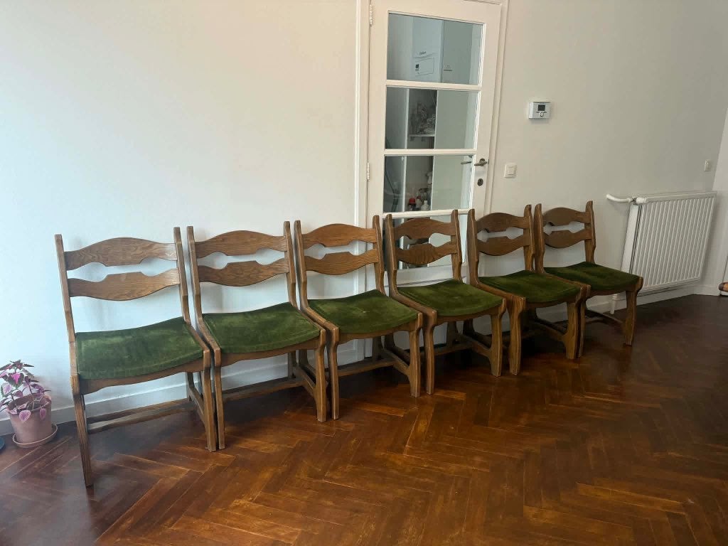 6 Chaises Brustaliste Scandinave, Maison & Meubles, Chaises, Scandinave Brutaliste, Brun, Enlèvement, Bois