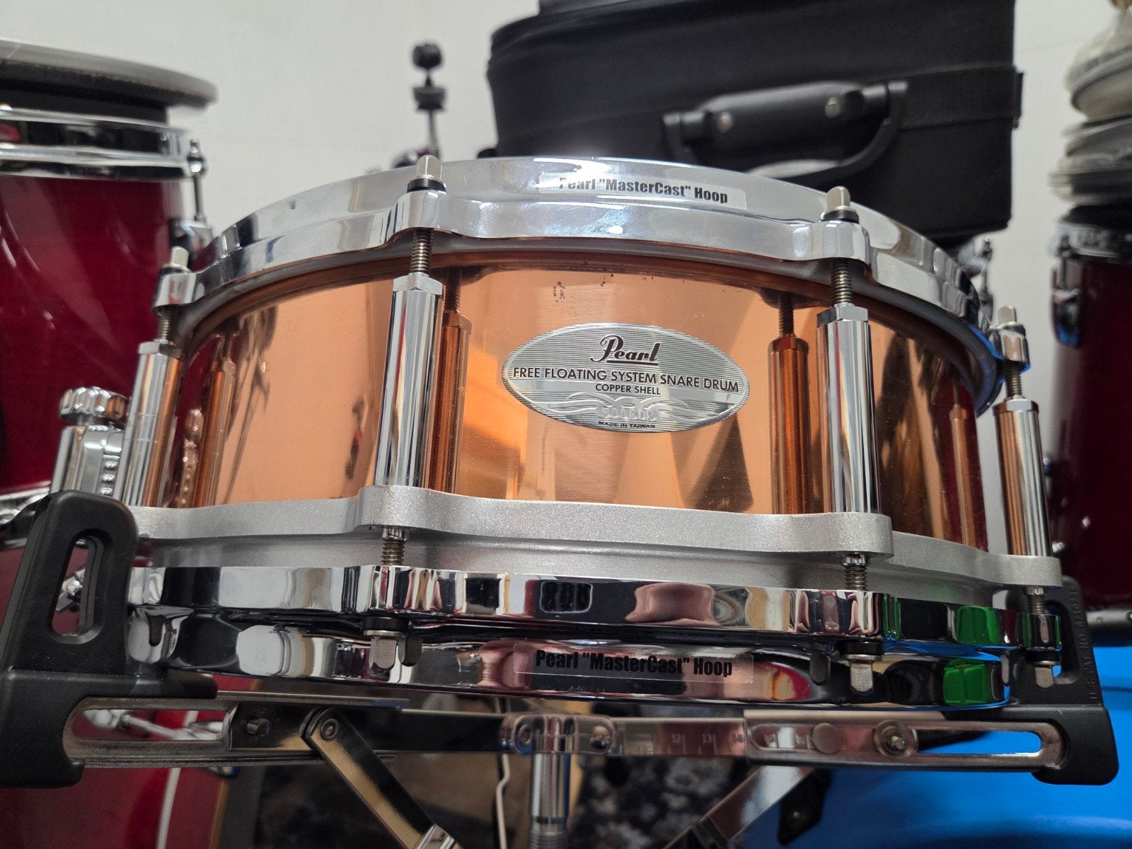 Pearl Hybrid Exotic Kapur en Free Floating Copper snare, Ophalen, Zo goed als nieuw, Pearl