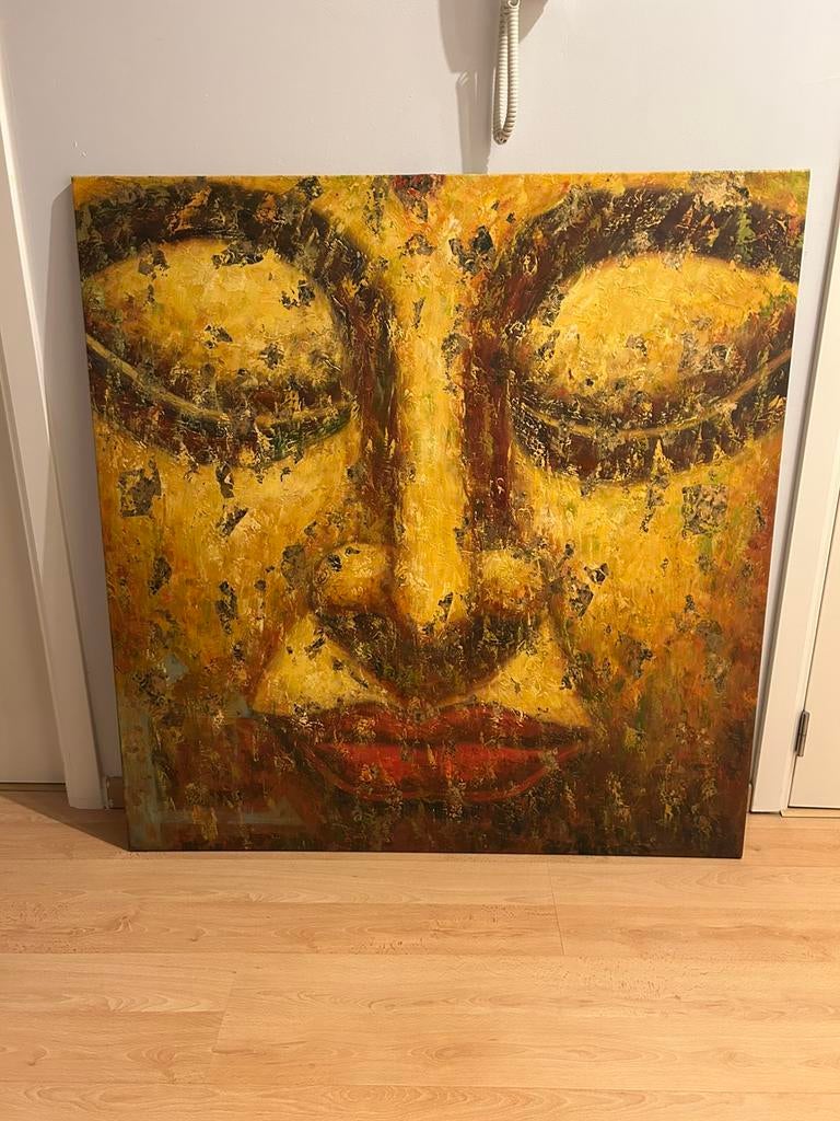 Abstracte boedha 105x108, Antiek en Kunst, Ophalen