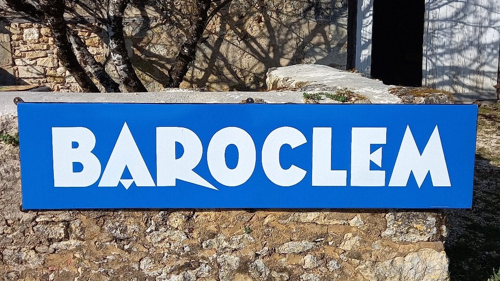 Très grandes plaque émaillée BAROCLEM 1950, Enlèvement, Comme neuf, Panneau publicitaire